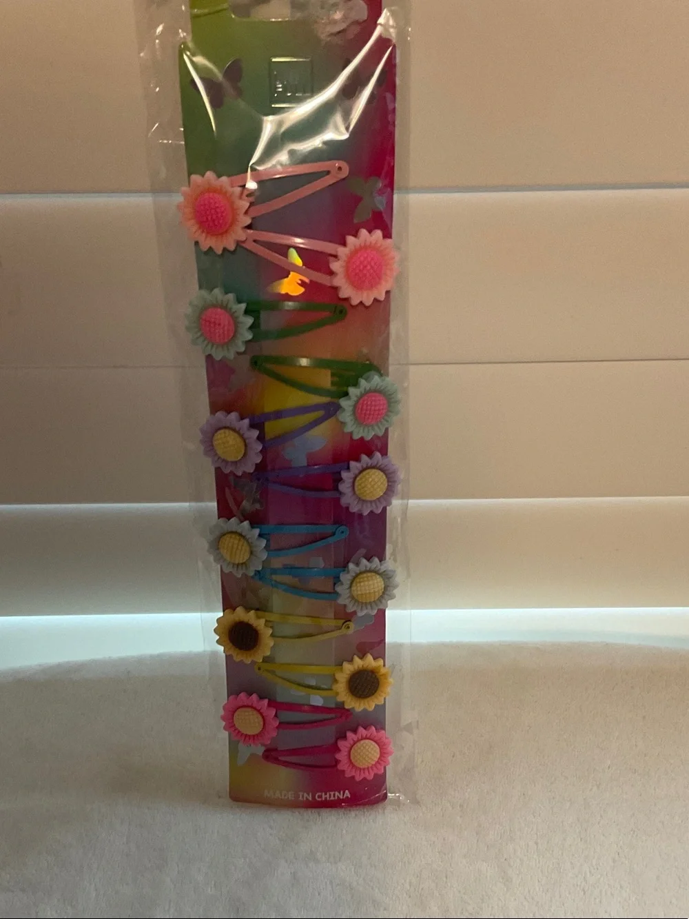Girls' Pastel Flower Snap Clip Set - Multicolor